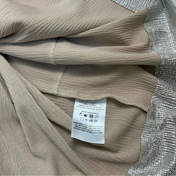 Sabina Musayev Mercury Mini Dress Metallic Shimmer Mini Dress Tie Front Size M - Picture 7 of 7